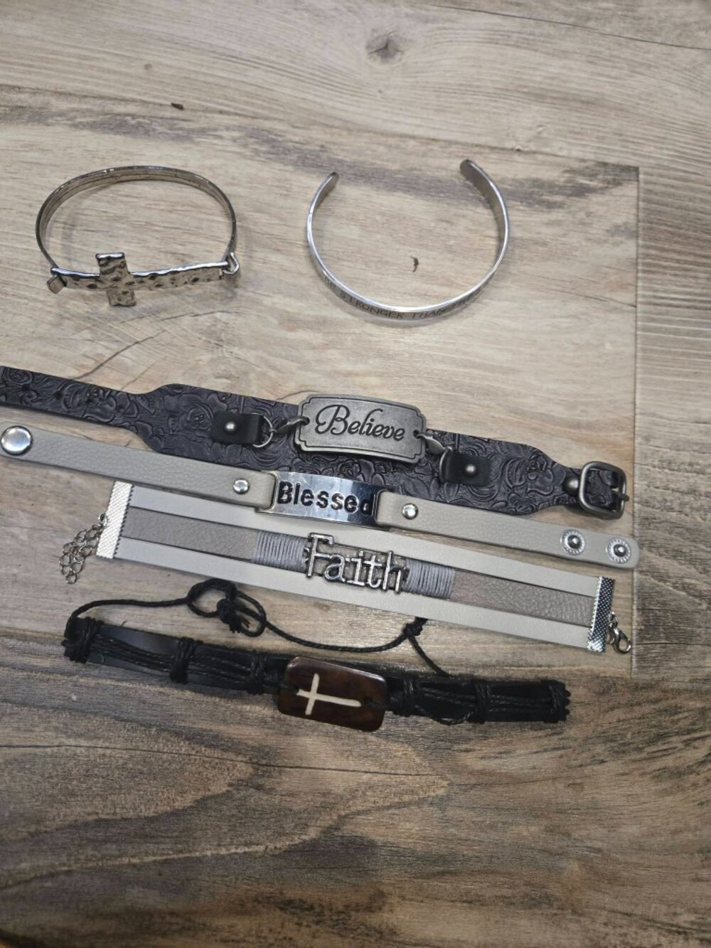 Lots of Christian based bracelets